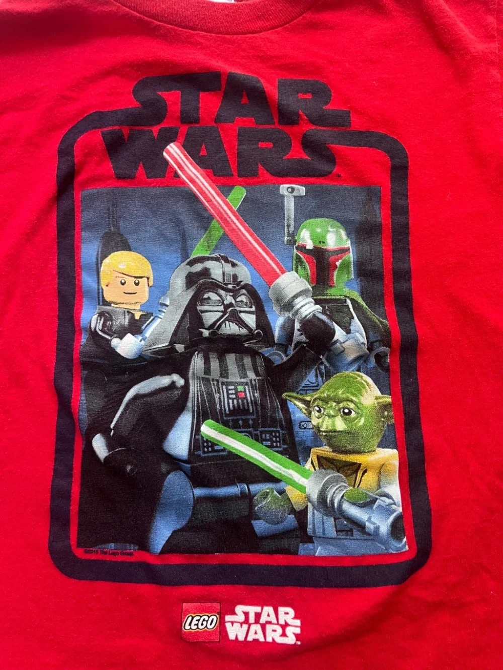 2015 Lego Star Wars Kids T Shirt XS 4/5 Darth Vader Yoda Boys Short Sleeve Tee